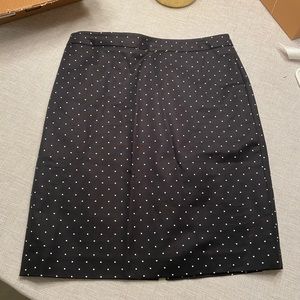 Oz Claiborne Black and White Polka Dot Work Skirt